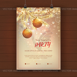 New Year Party Poster - vector clip art