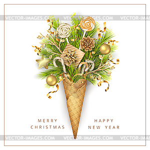 Christmas Holiday Bouquet - vector image