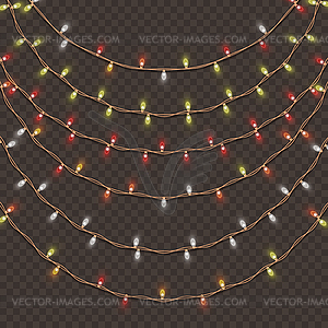 Светящиеся гирлянды - векторизованное изображение клипарта