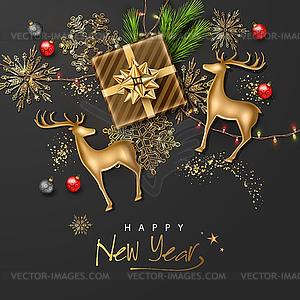 Christmas and New Year banner - vector image