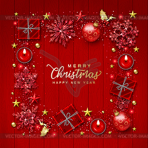 Christmas and New Year background - vector clipart