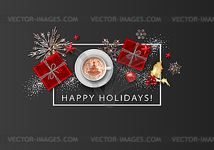 Christmas and New Year background - vector image