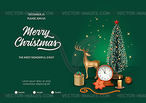 Christmas Retro Poster - vector image