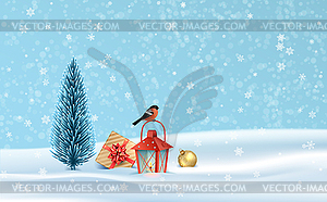 Christmas Holiday Winter Landscape - vector clipart