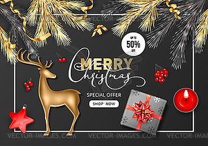 Christmas Sale Banner - vector clipart