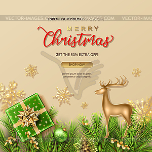 Christmas Sale Banner - vector image