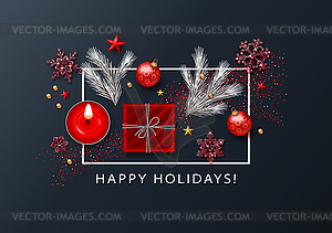 Christmas and New Year banner - vector image