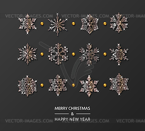 Ice Crystal Snowflakes - vector image