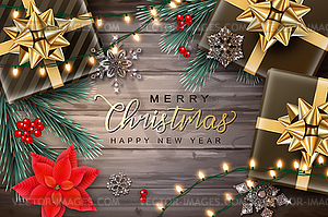 Christmas and New Year Background - vector clip art