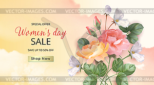 Women`s Day Background - vector image