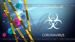 Концепция карантинного коронавируса - векторное изображение клипарта