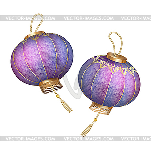 Chinese Silk Lanterns - vector clipart