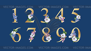 Floral Alphabet Font - royalty-free vector image
