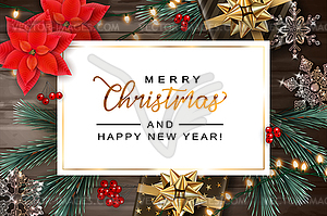 Christmas and New Year Background - vector clipart