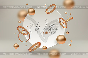 Золотые обручальные кольца - векторная иллюстрация