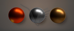 Set of 3d Spheres - vector clipart