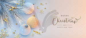 Christmas and New Year banner - vector clipart