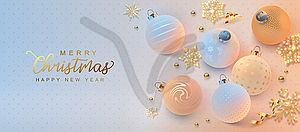 Christmas and New Year banner - vector image