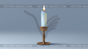 Realistic Burning Candle - vector clipart