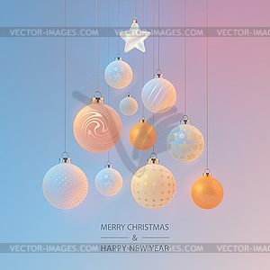 Christmas and New Year Card - vector clipart