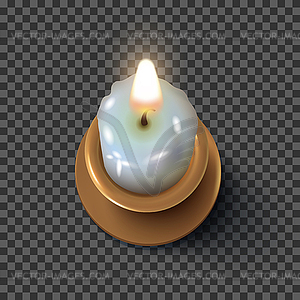 Realistic Burning Candle - royalty-free vector clipart