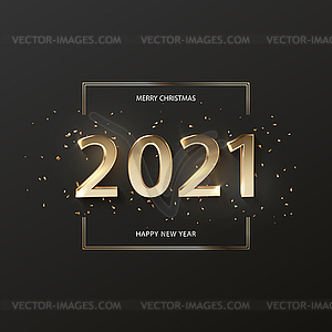 Happy New Year 2021 banner - vector image