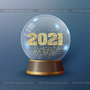 Snow Globe or Christmas ball - vector image