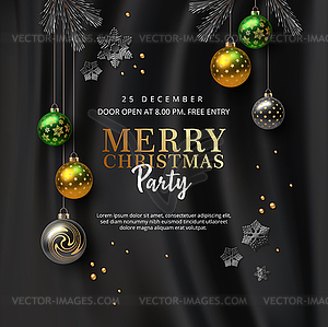 Christmas and New Year Poster - vector image