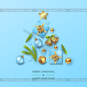 Christmas and New Year card - vector clipart