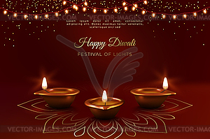 Diwali Festival Banner - vector image