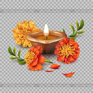 Diwali Oil Lamp - vector clipart / vector image
