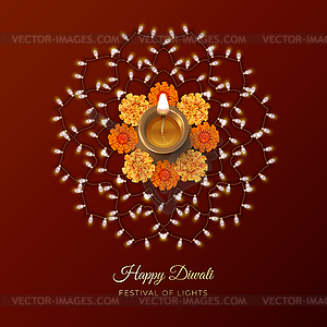 Diwali Festival Card - vector image