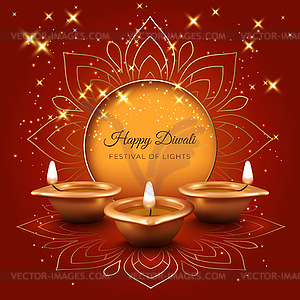 Diwali Festival Card - vector clip art