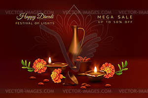 Diwali Festival Banner - vector clip art