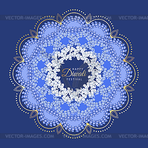 Diwali Flower Rangoli - royalty-free vector clipart
