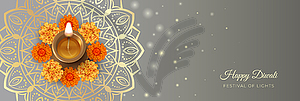 Баннер фестиваля Дивали - стоковое векторное изображение