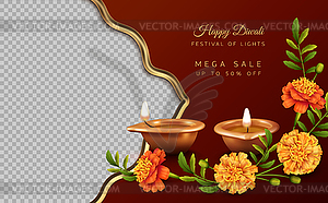 Diwali Festival Sale Banner - vector clip art