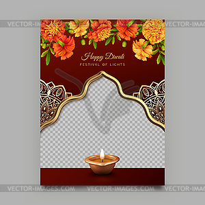 Diwali Poster Template - vector clipart