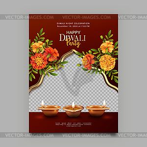 Diwali Poster Template - vector clipart