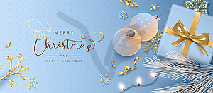 Christmas and New Year banner - vector clipart