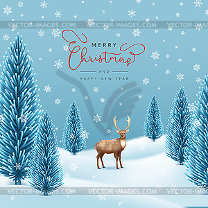 Christmas Holiday Winter Landscape - vector image