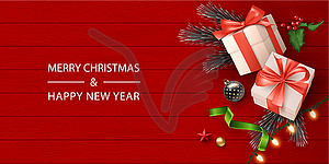 Merry Christmas Banner Template - vector image