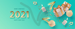 Christmas and New Year Banner - vector image