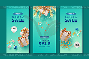 Merry Christmas and Happy New Year realistic banner - vector clipart