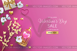 Valentine`s day banner - vector clipart