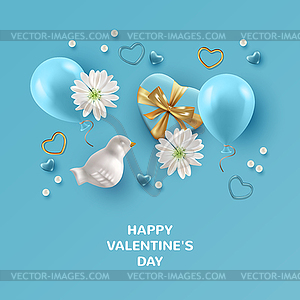 День святого Валентина - открытка - клипарт в формате EPS