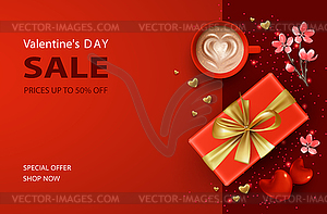 Valentine`s day banner - vector image