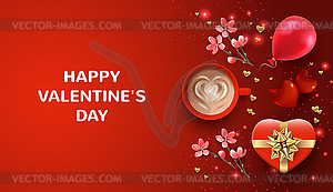 Valentine`s day banner - vector image