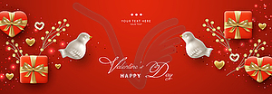 Valentine`s day banner - vector clipart