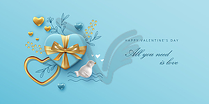 Valentine`s day banner - vector clip art